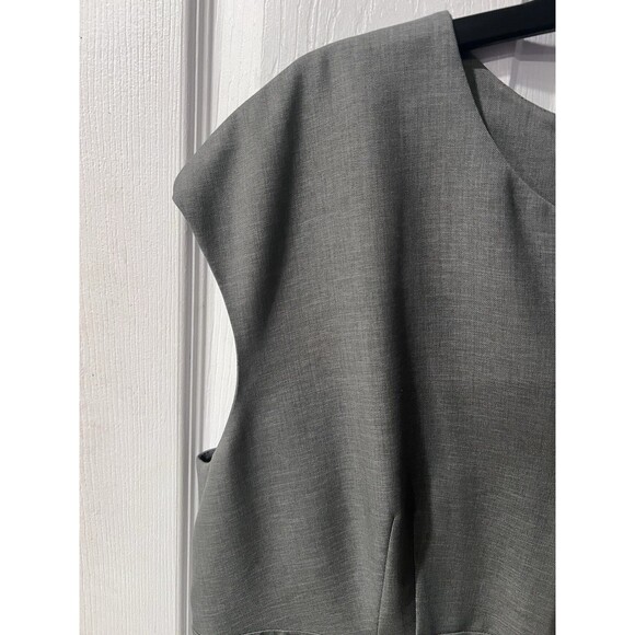 Kasper Sheath Dress Womens Sz 16 Gray V-neck Cap Sleeve Capsule Timeless Career - Picture 3 of 8